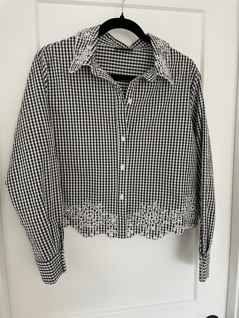 Milky & Honey Black and White Gingham Button-Down